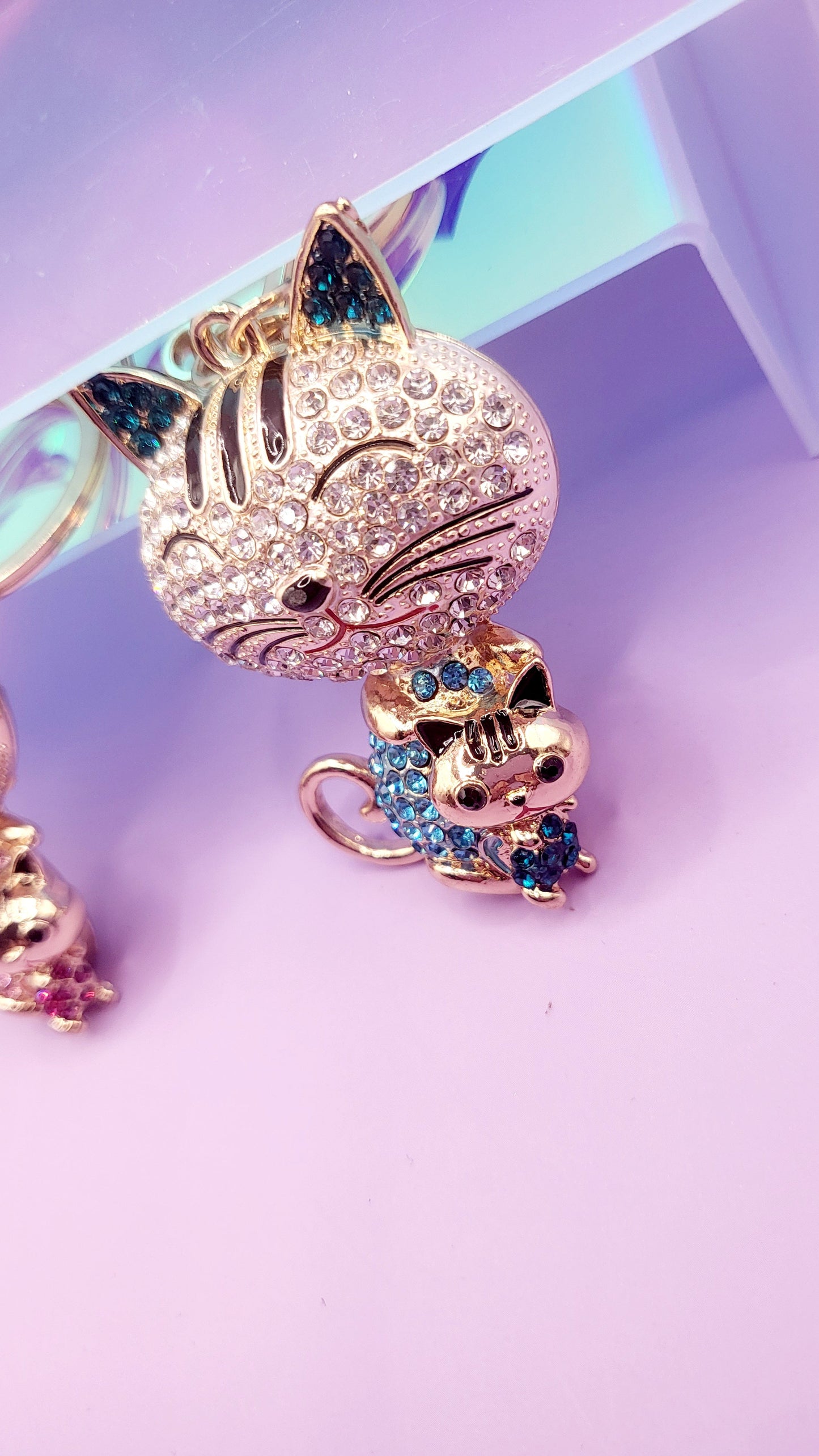 Cat & Kitten Key Ring