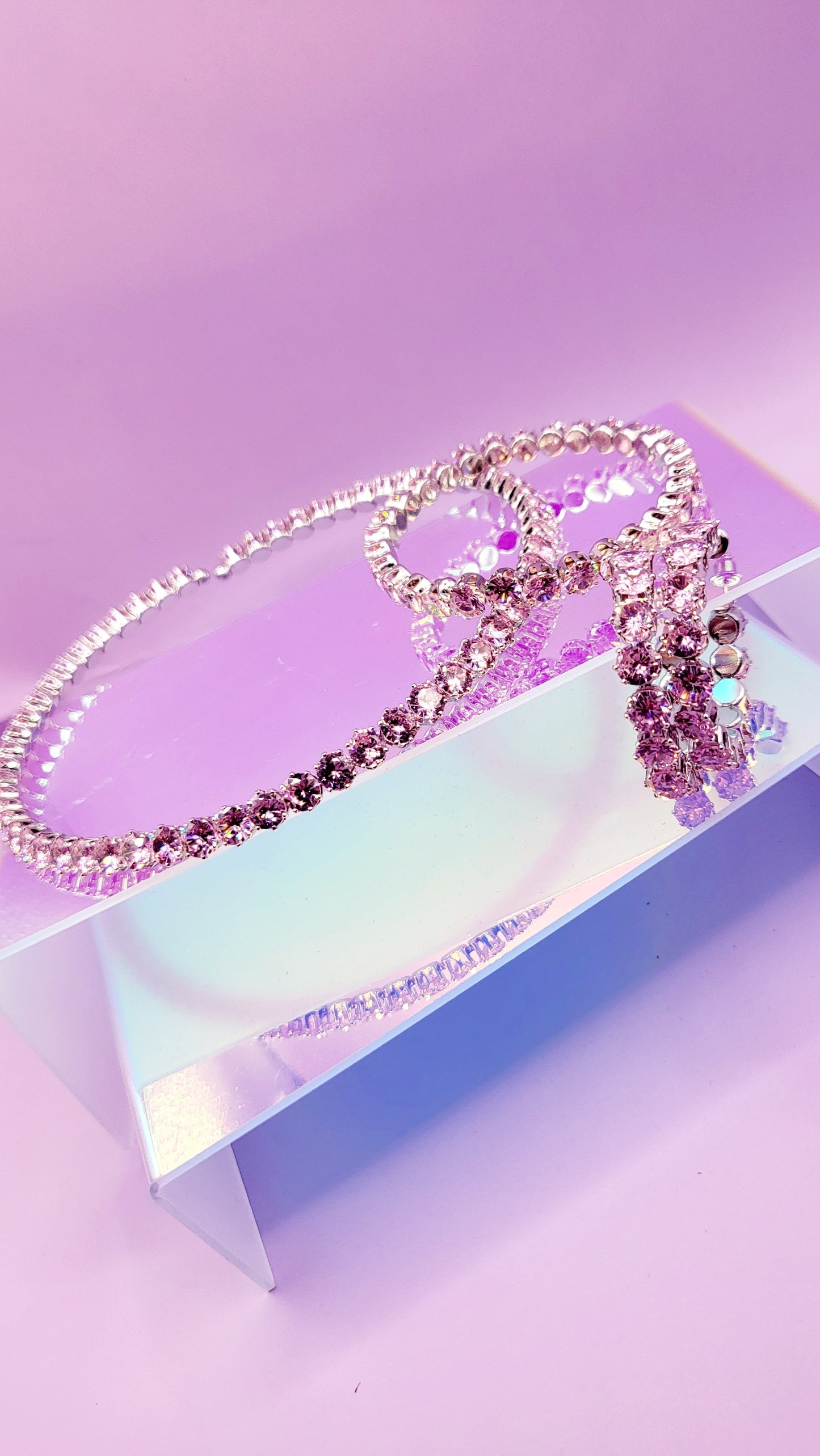 Zizi Crystal Set Choker Necklace with Earrings