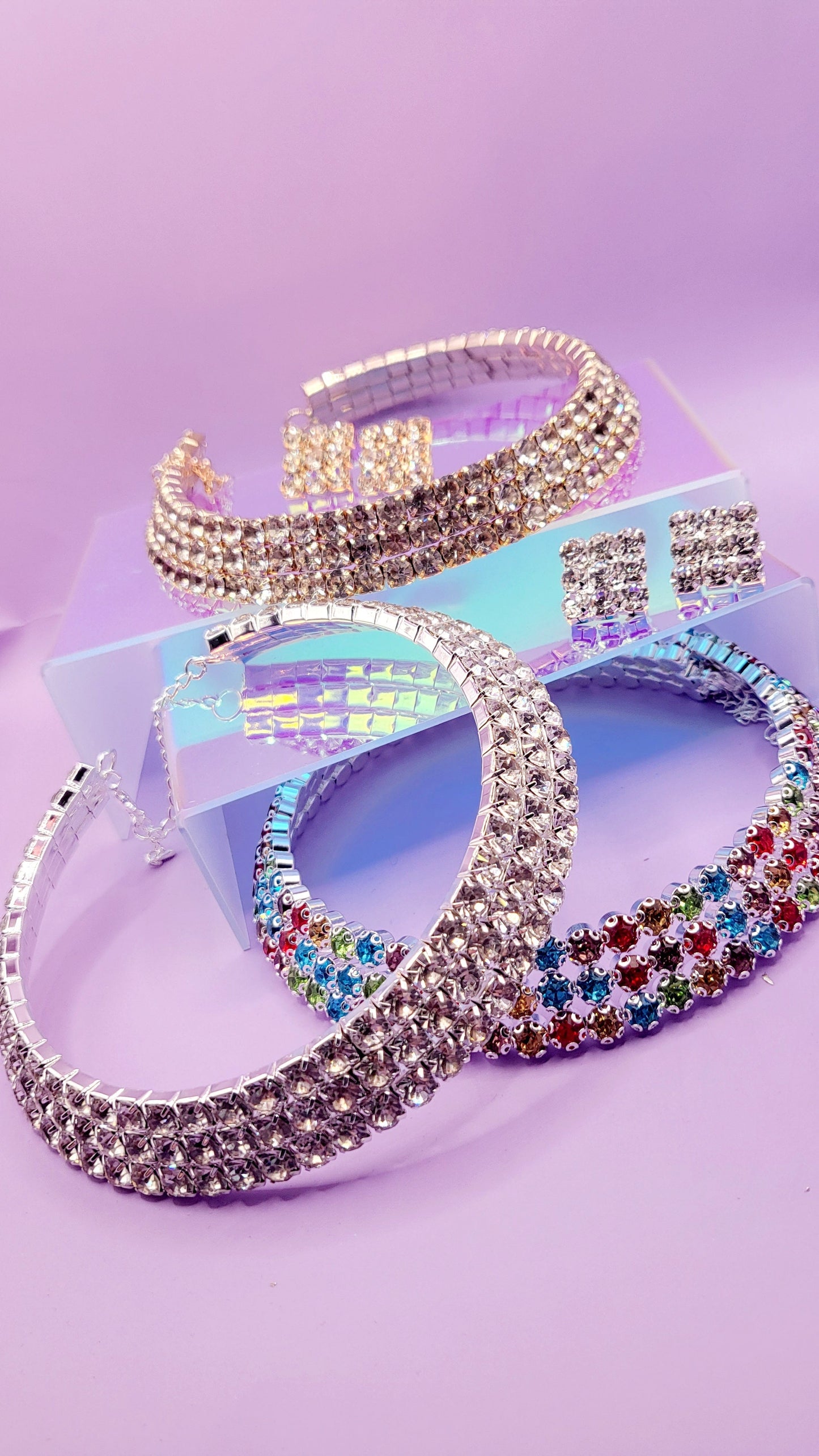 Moonlight Glam Choker and Earrings
