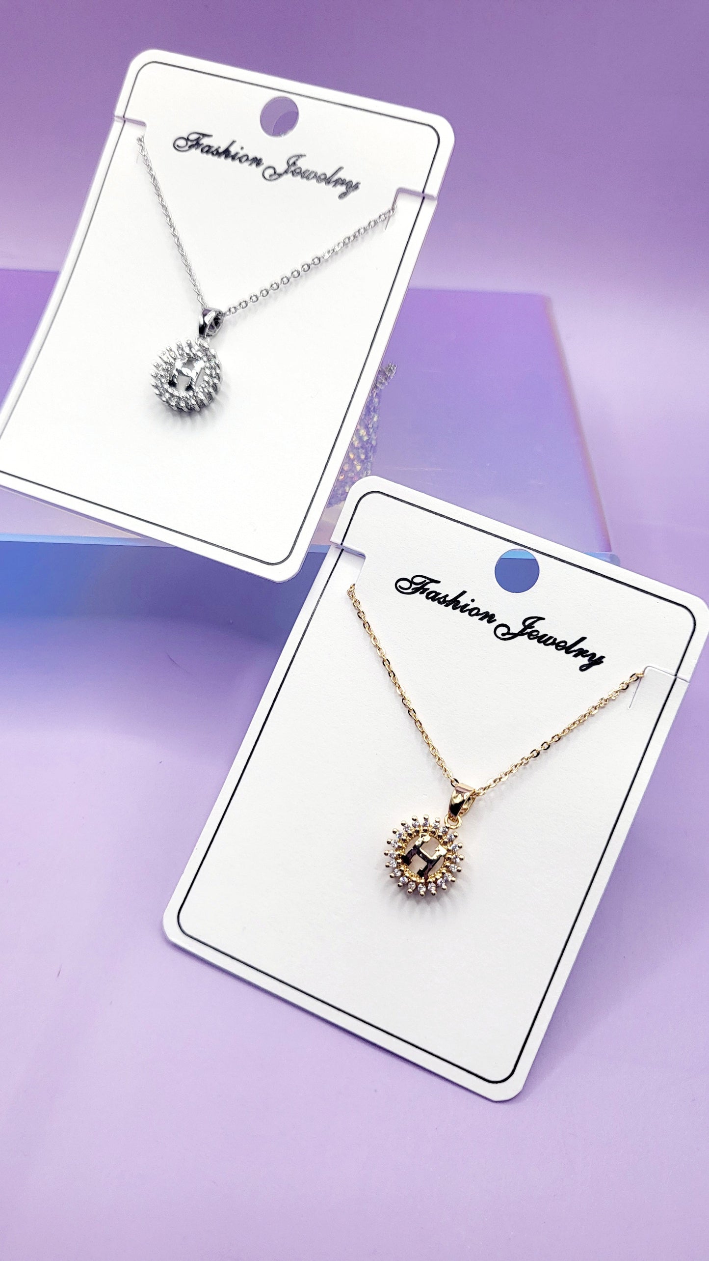 Crystal H Letter Necklace