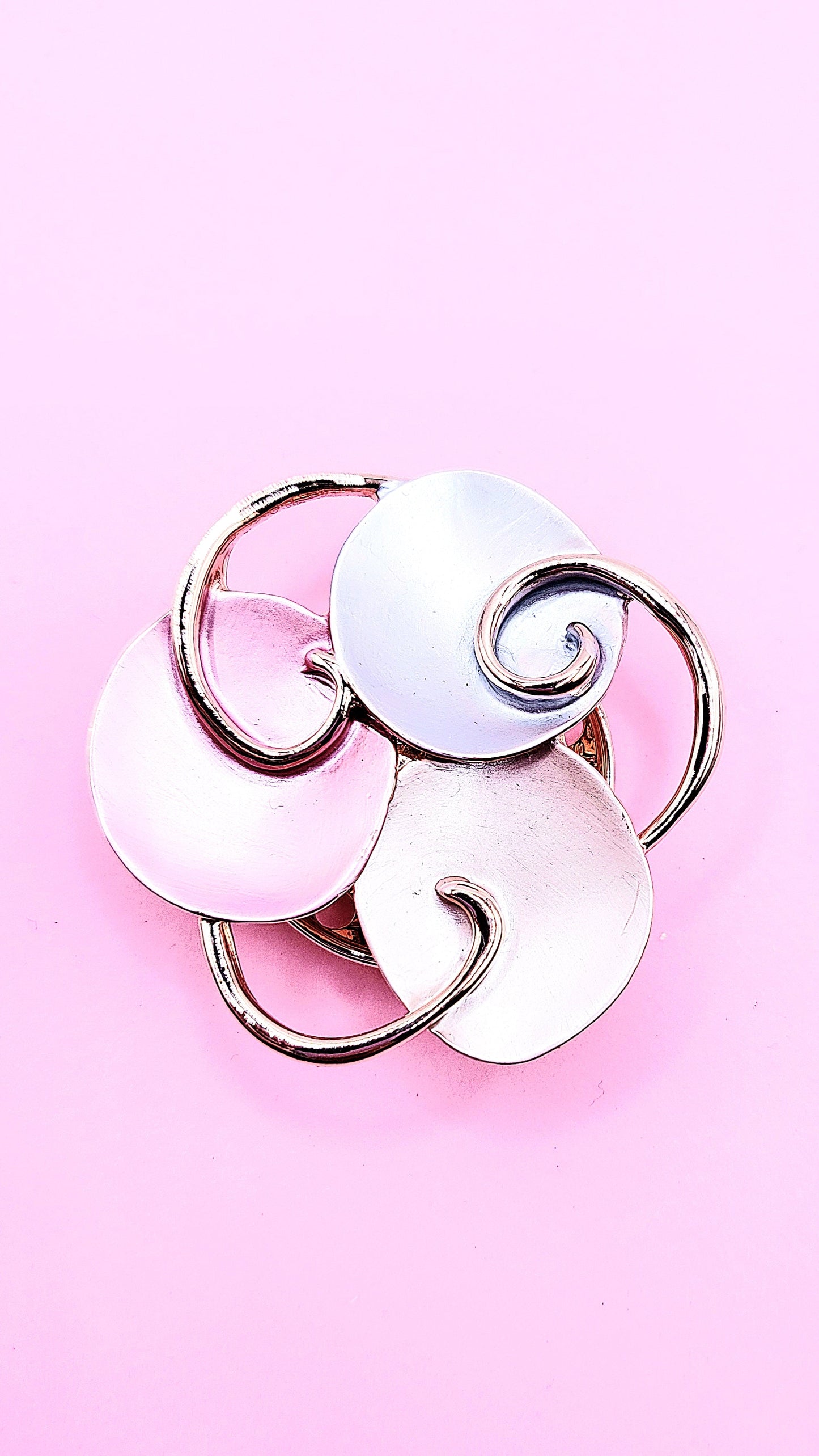 Abstract Magnetic Curls Brooch