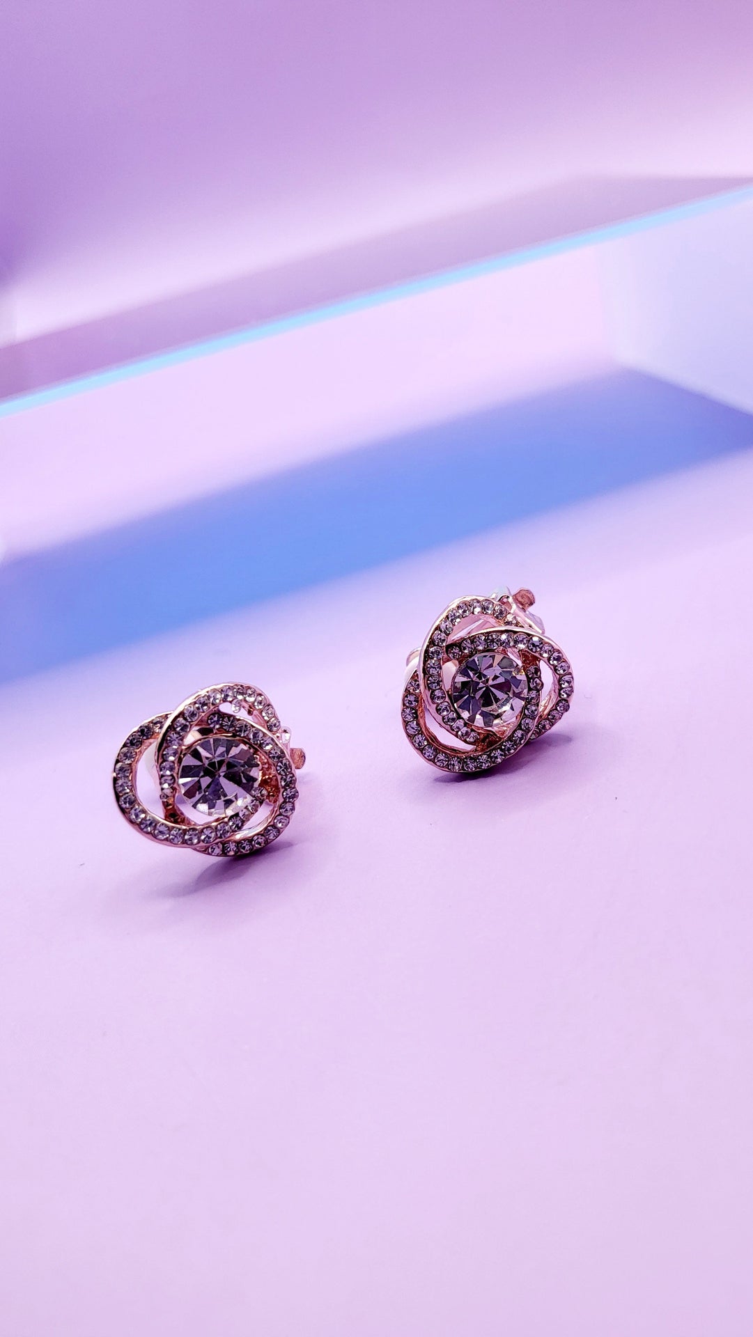 Twisted Cluster Crystal Non Pierced Clip On Earrings