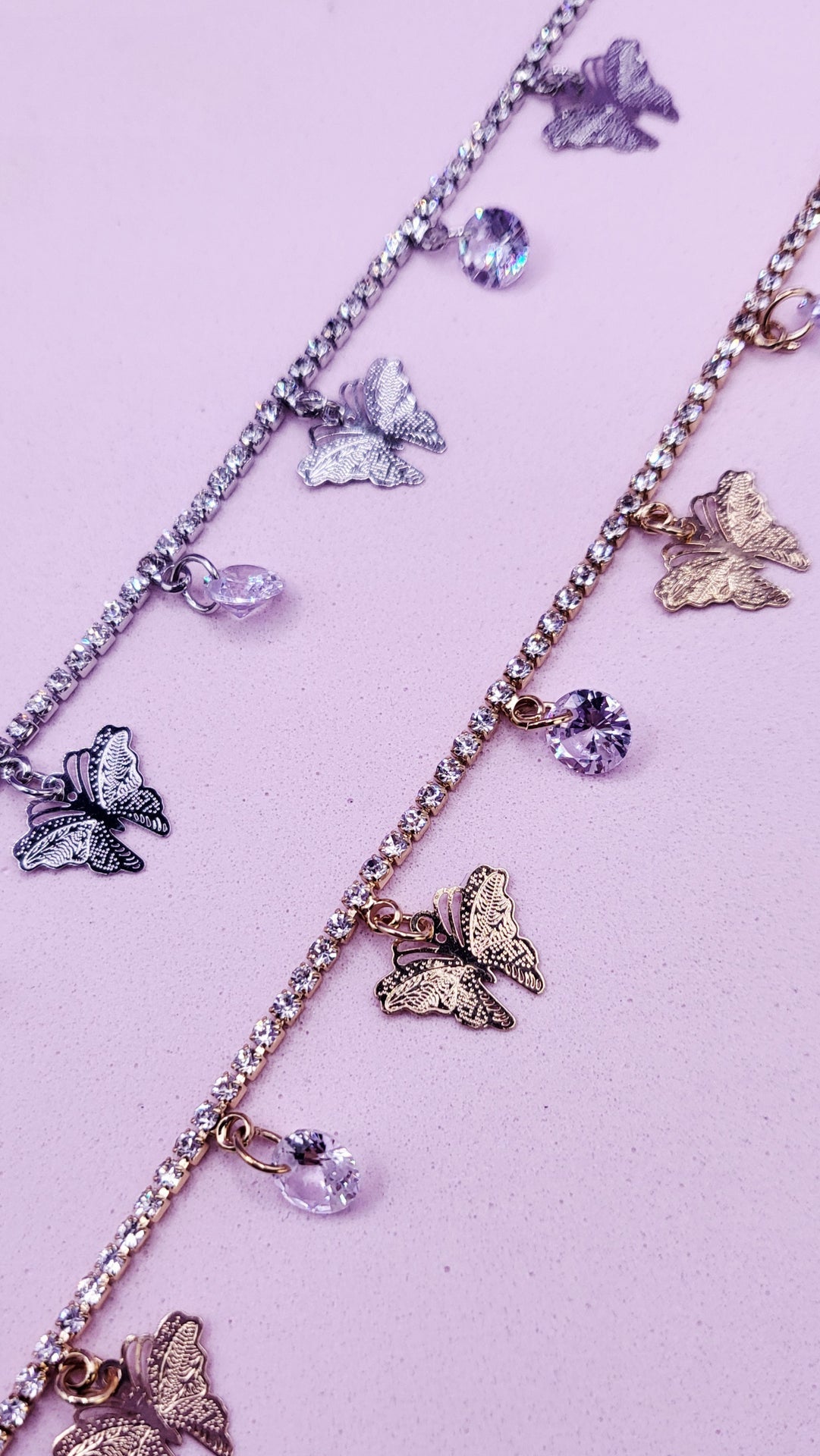 Butterfly Crystal Gem Anklet