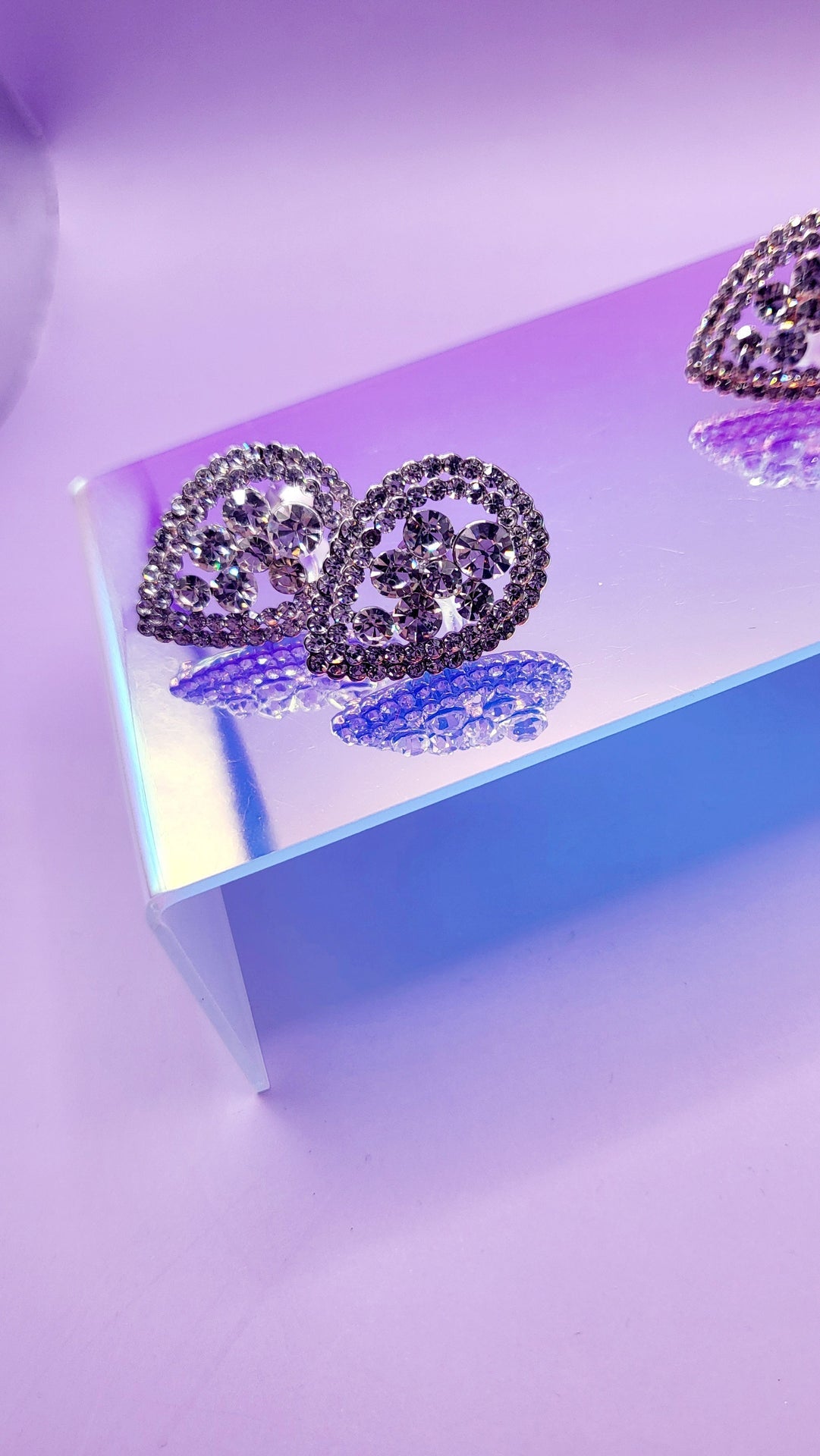 Oval Crystal Non Pierced Clip On Earrings