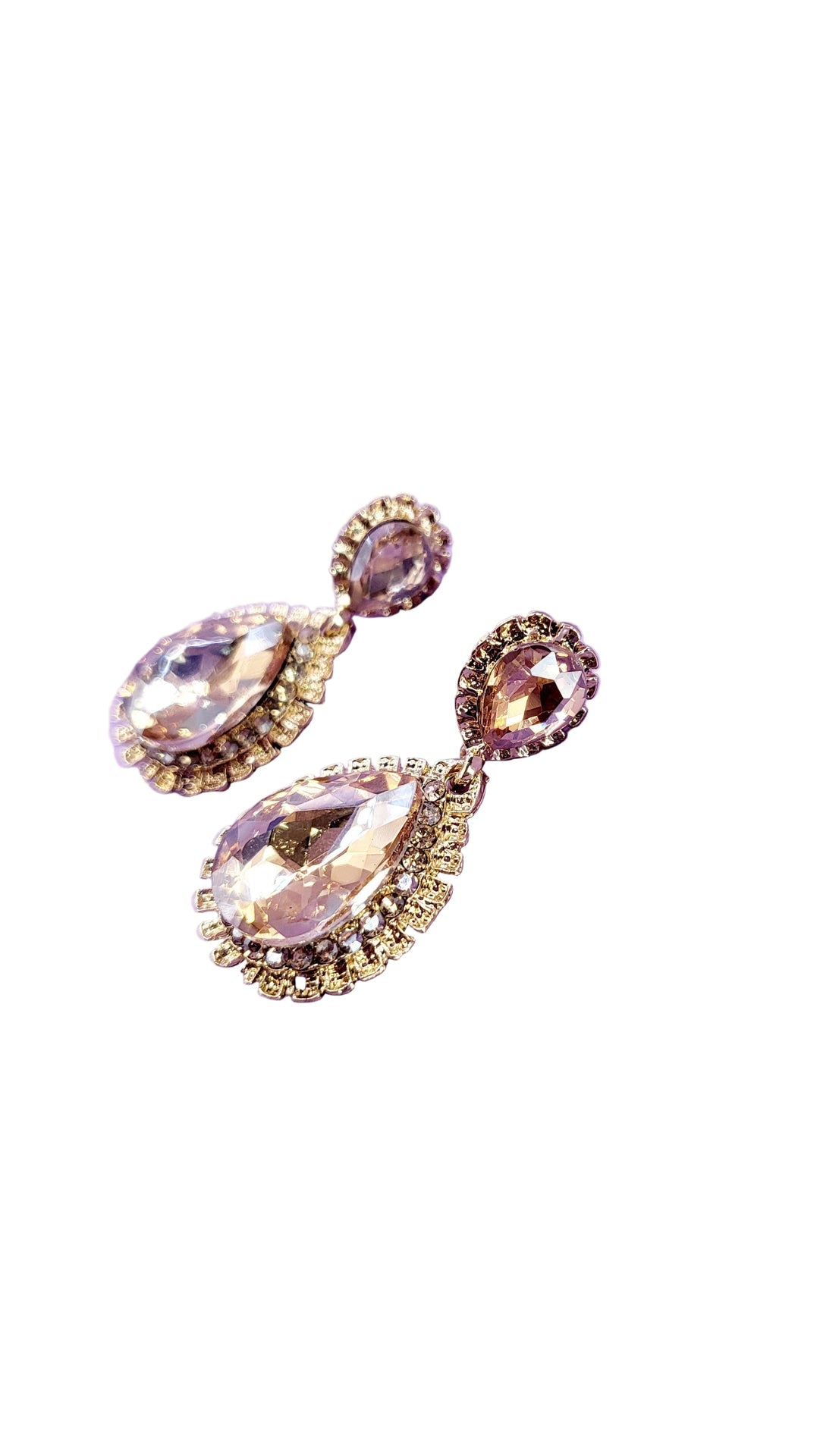 Gold Teardrop Crystal Drop & Dangle Earrings