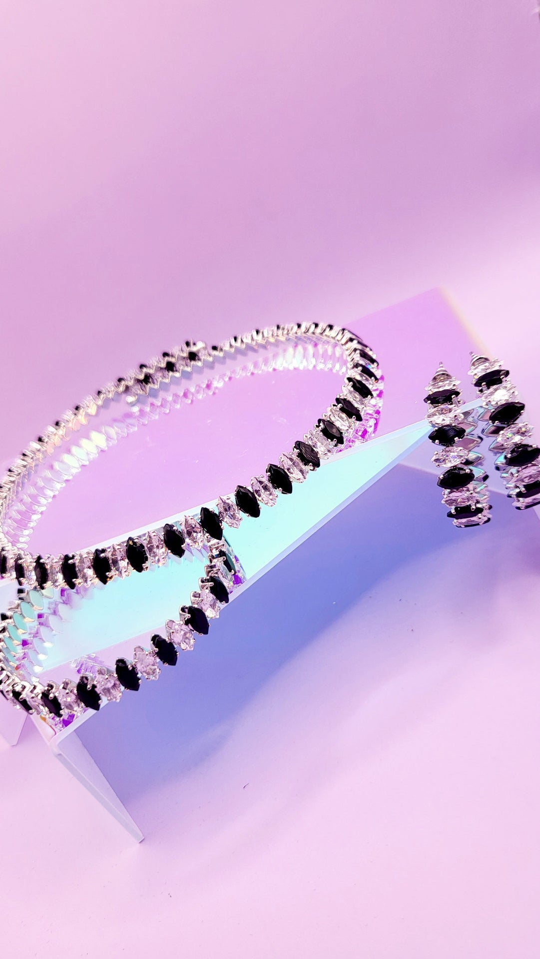 Aurora Crystal Trio Choker, Bracelet & Earrings