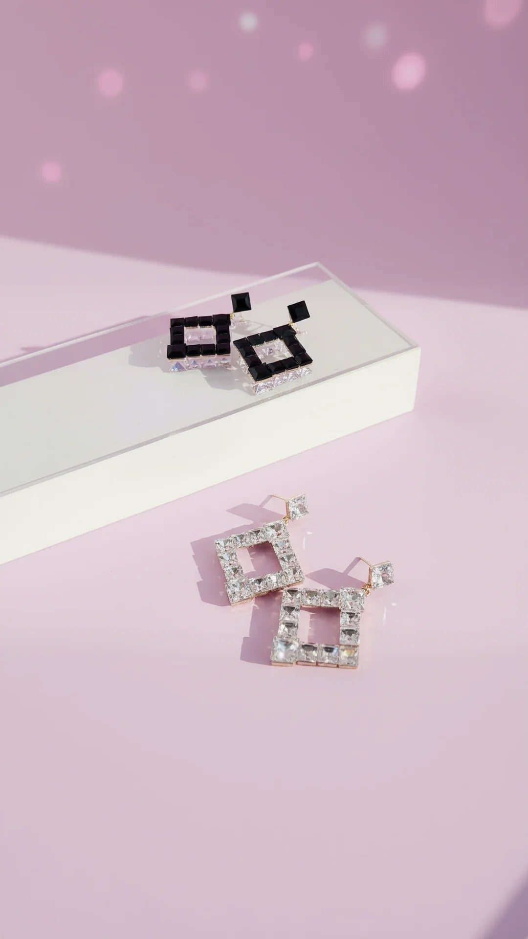 Square Cut Crystal Drop & Dangle Earrings