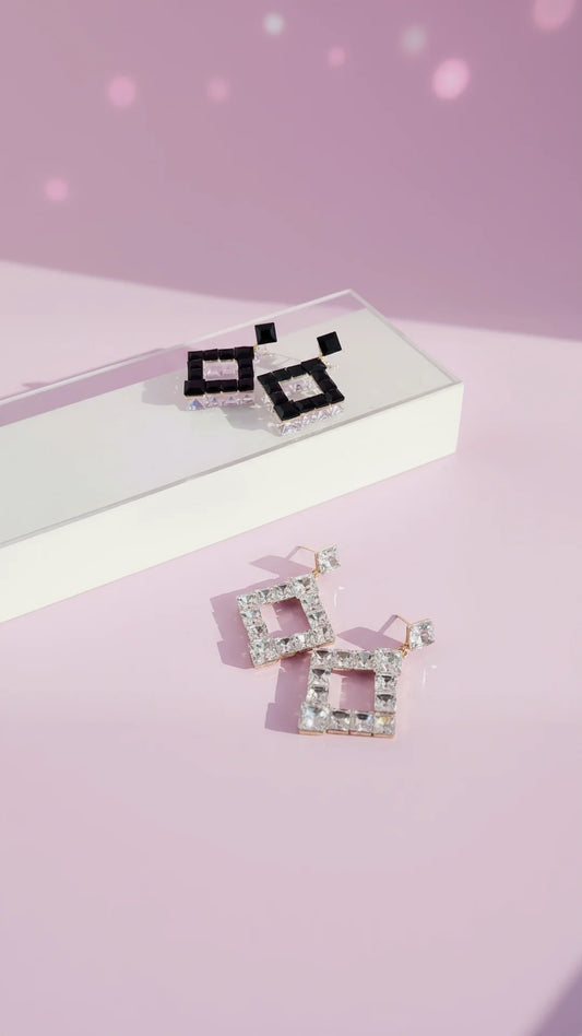 Square Cut Crystal Drop & Dangle Earrings