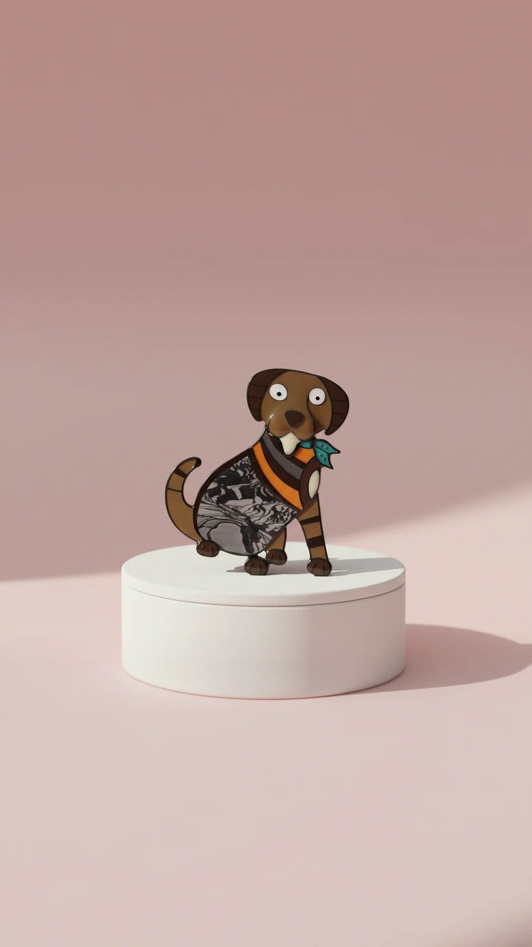 Acrylic Dog With Outfit Magnetic Brooch