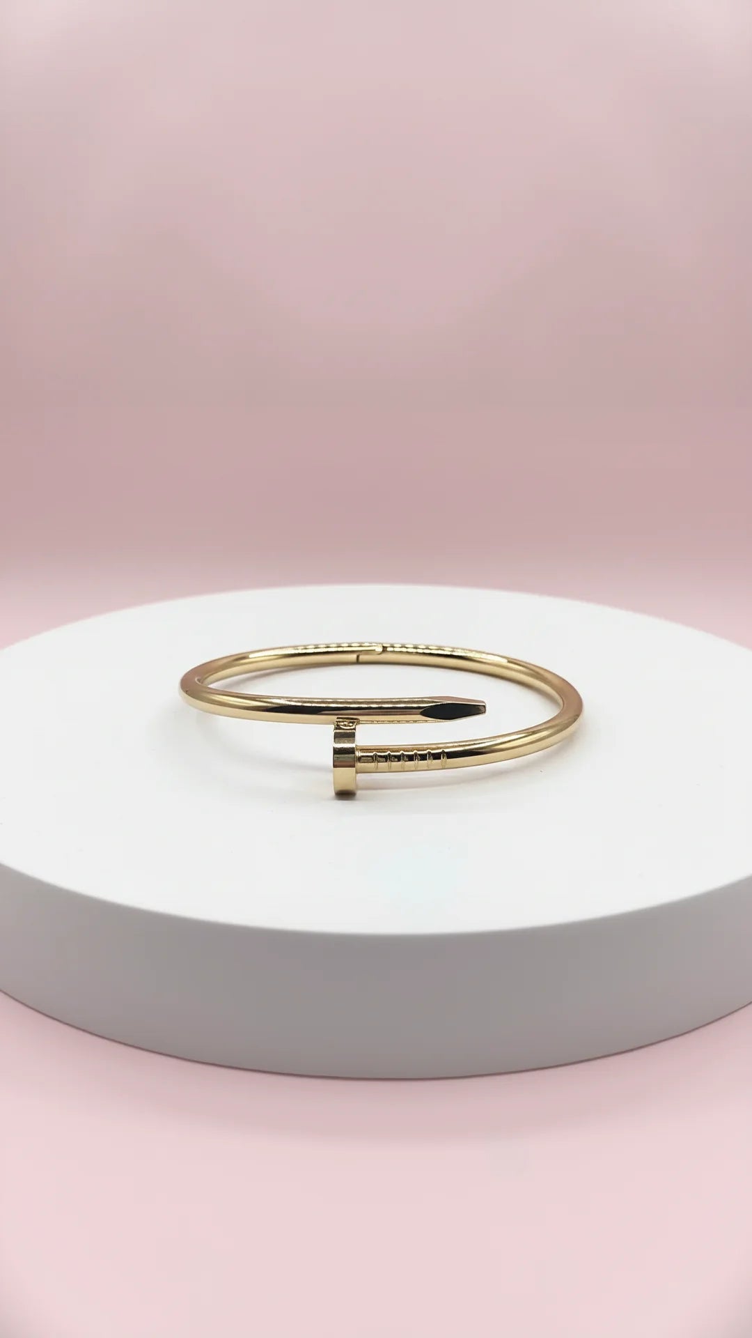 Stainless Steel Nail Stacking Bangle