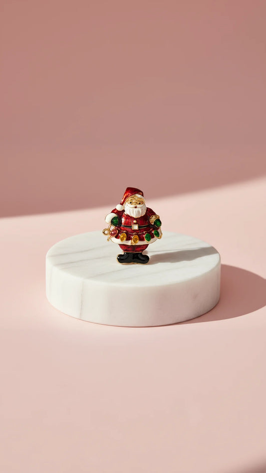 Standing Santa Claus Festive Brooch