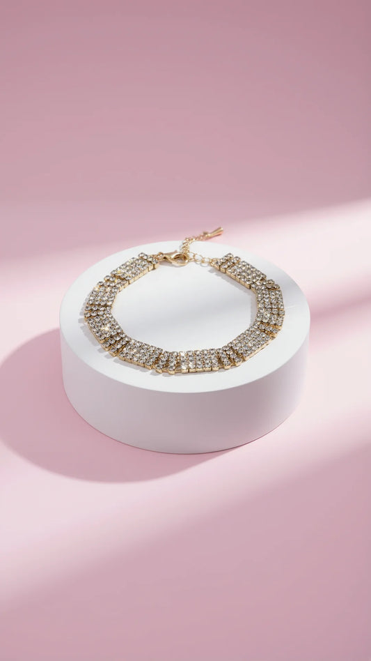 Gold Cutout Flexi Crystal Bracelet