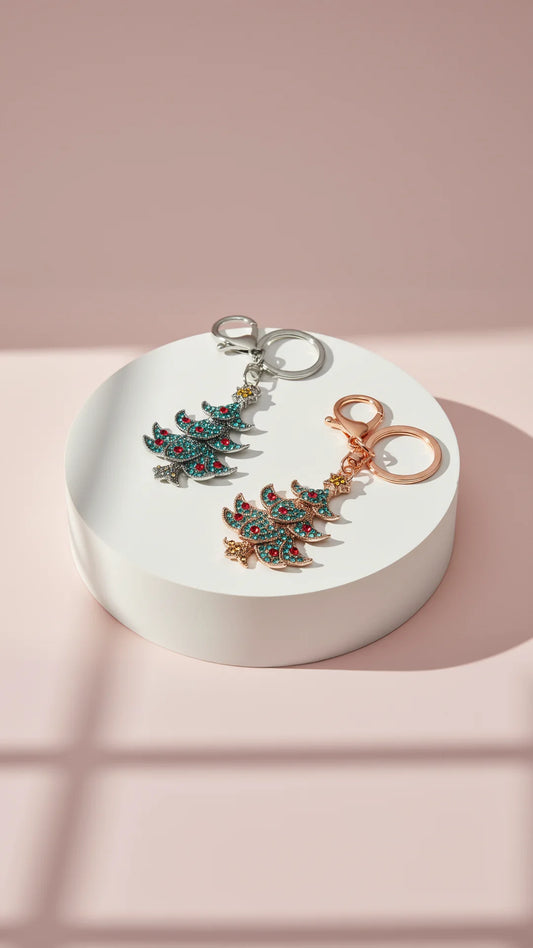 Christmas Tree Crystal Keyring & Bag Charm