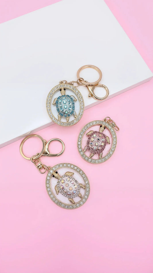 Tortoise Turtle Crystal Key Ring & Bag Charm