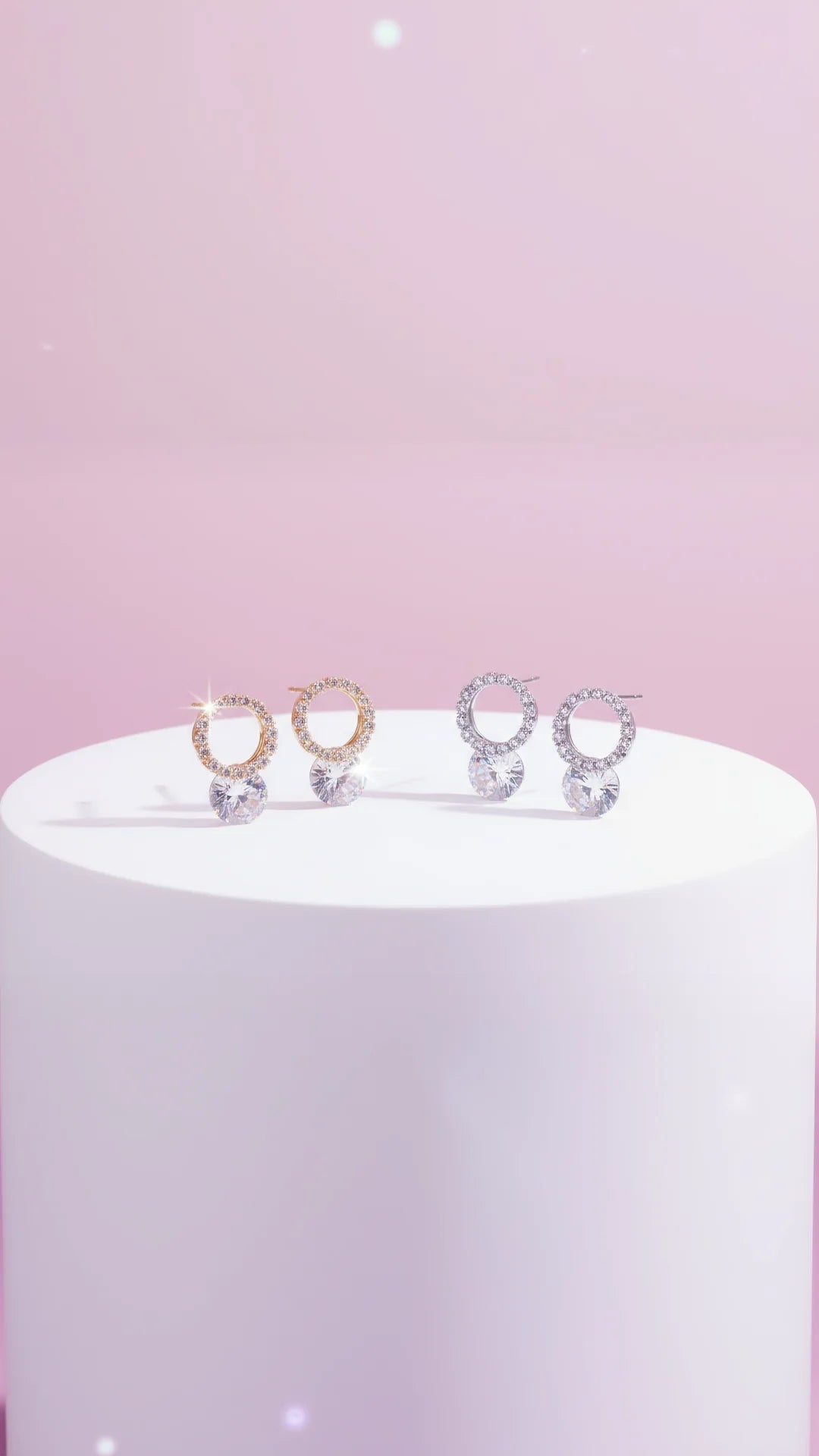 Circular Brilliant Cut Crystal Stud Earrings