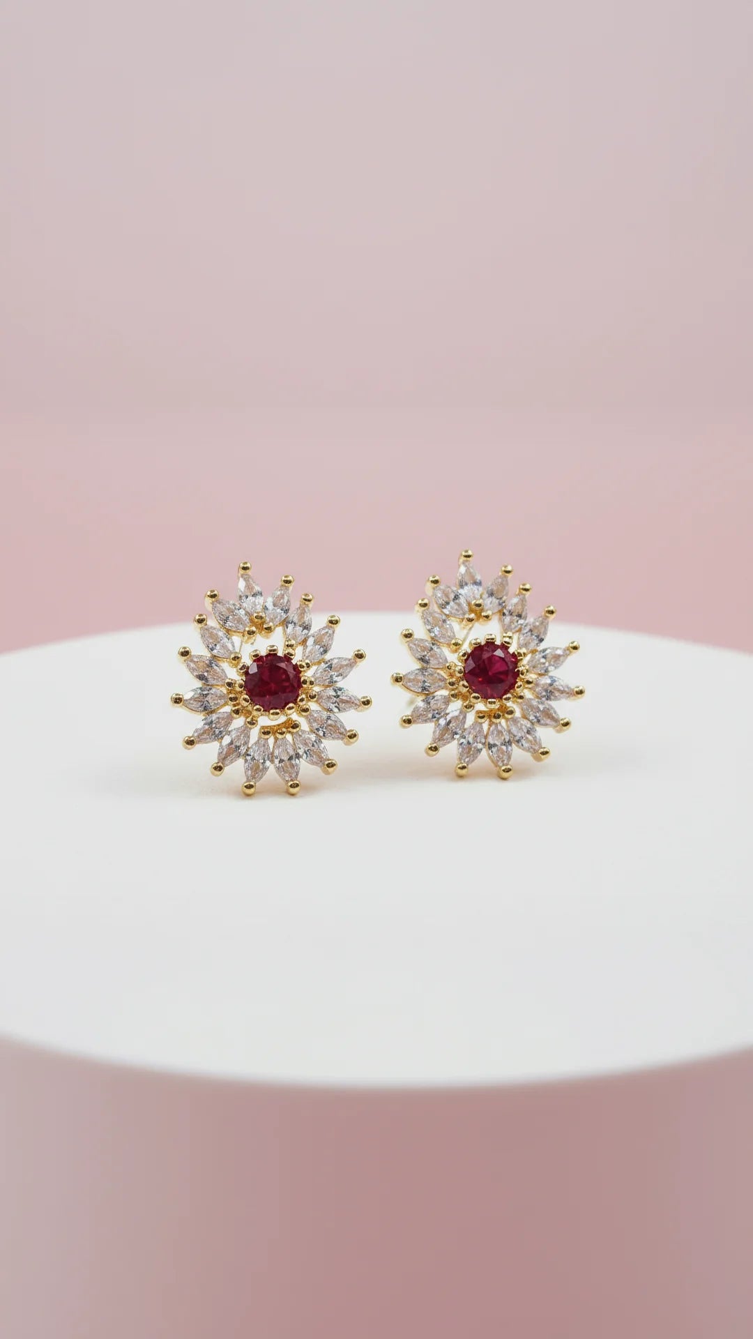 Sparkle Burst Crystal Stud Earrings