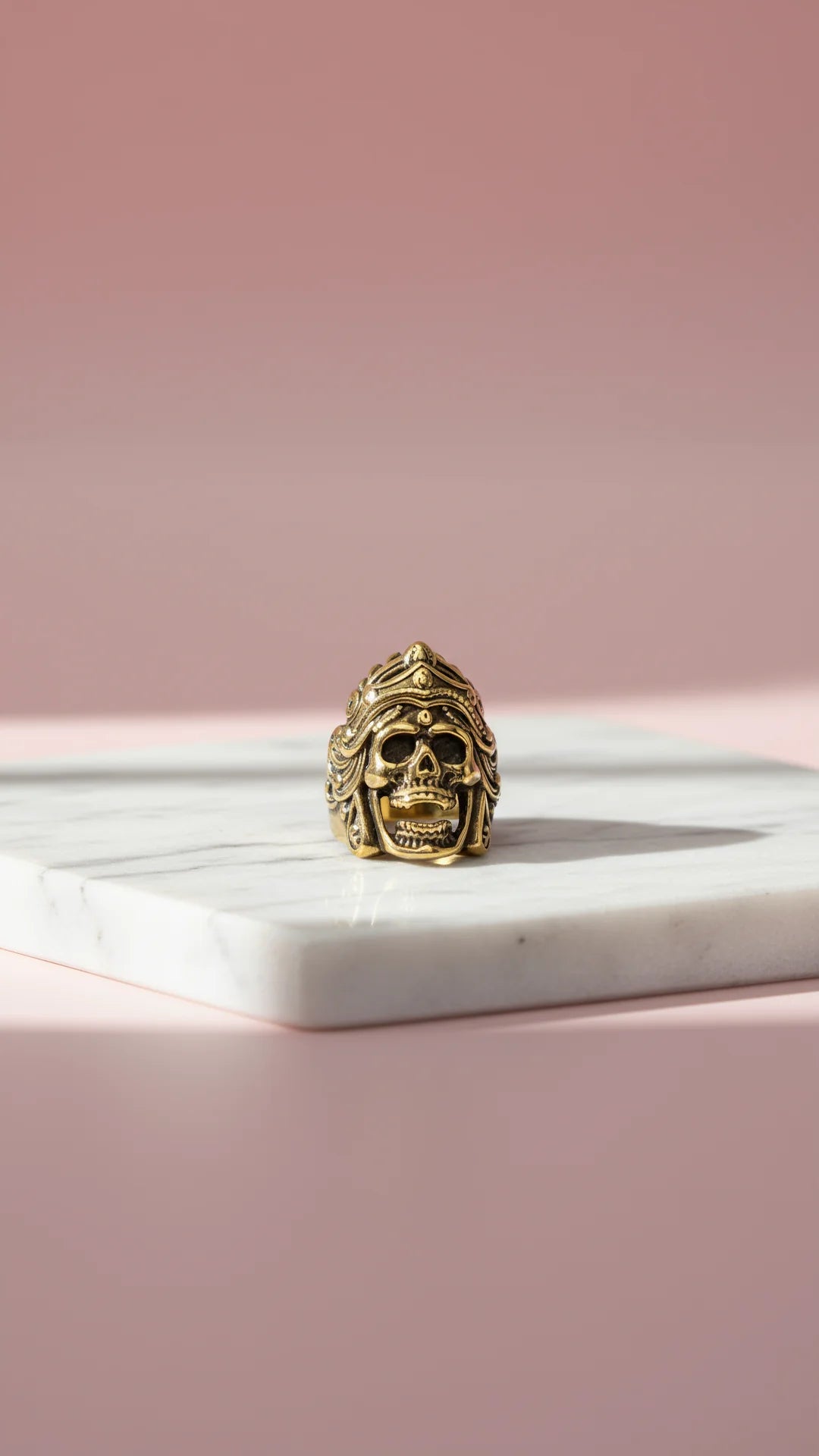 Indian Headpiece Stainless Steel Skull Men's Biker Ring