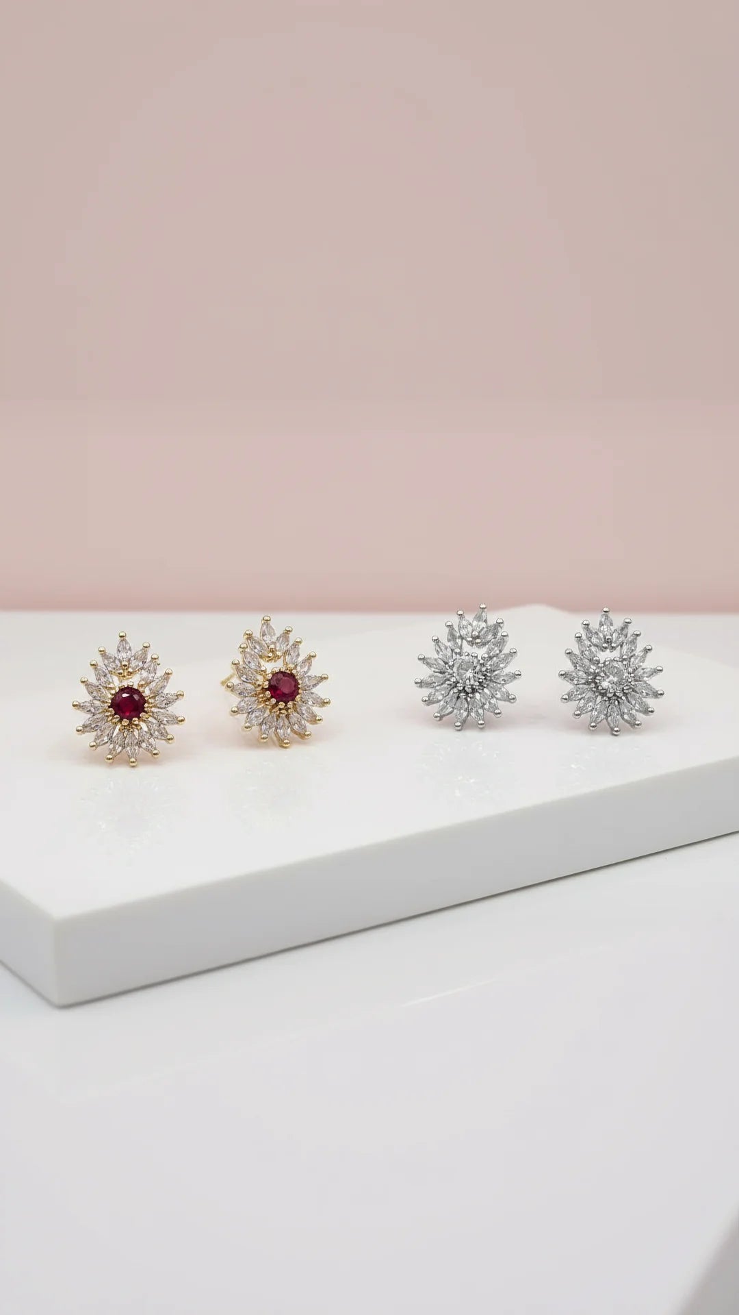 Sparkle Burst Crystal Stud Earrings