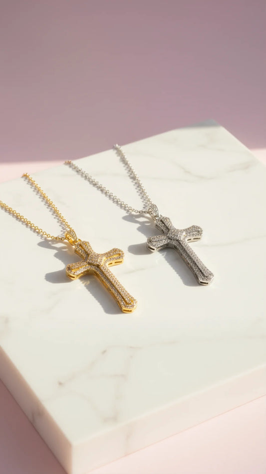 Crystal Cross Pendant Necklace