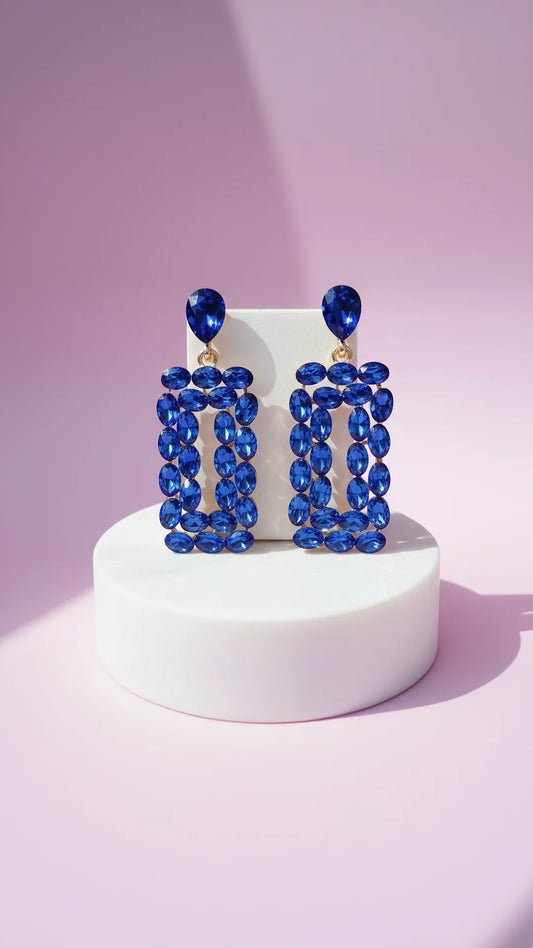 Oblong Crystal Drop & Dangle Earrings