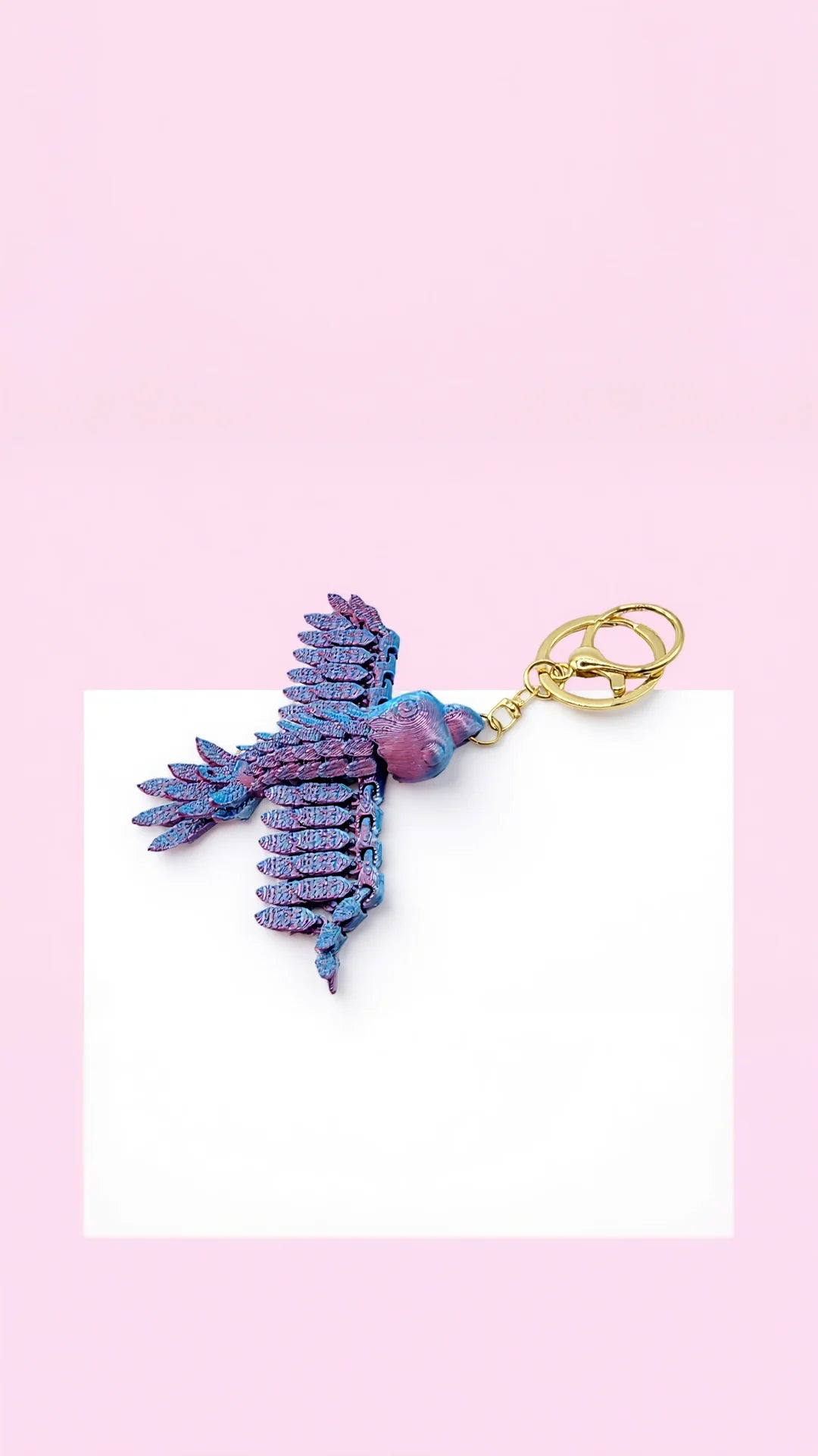 3D Printed Articulated Fantasy Parrot : Bioplastic Fidget Key Ring