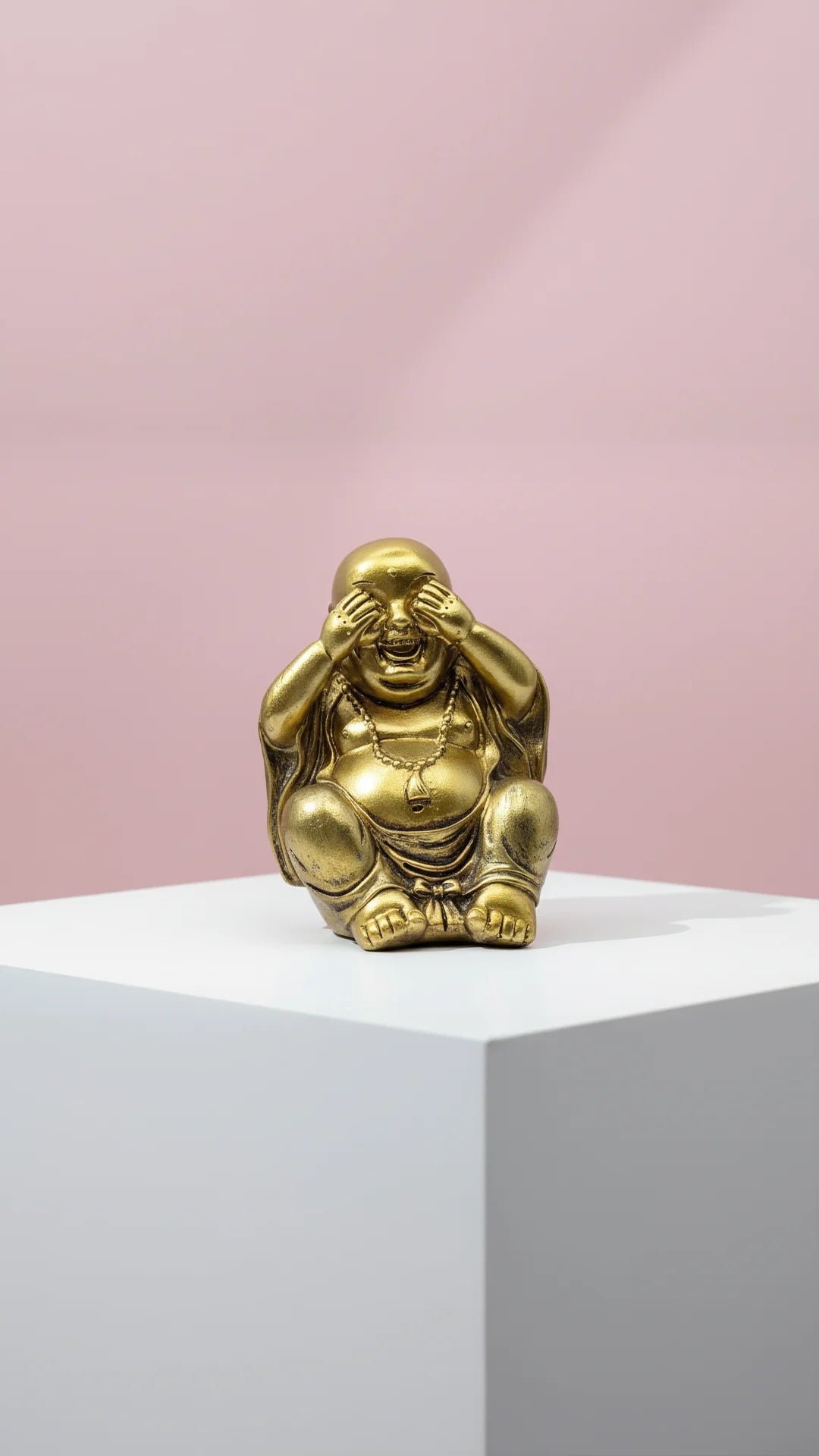 Golden See No Evil Buddha Figurine