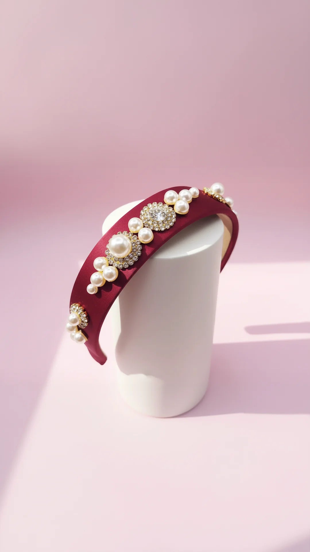 Pearl Crystal Cluster Hair band
