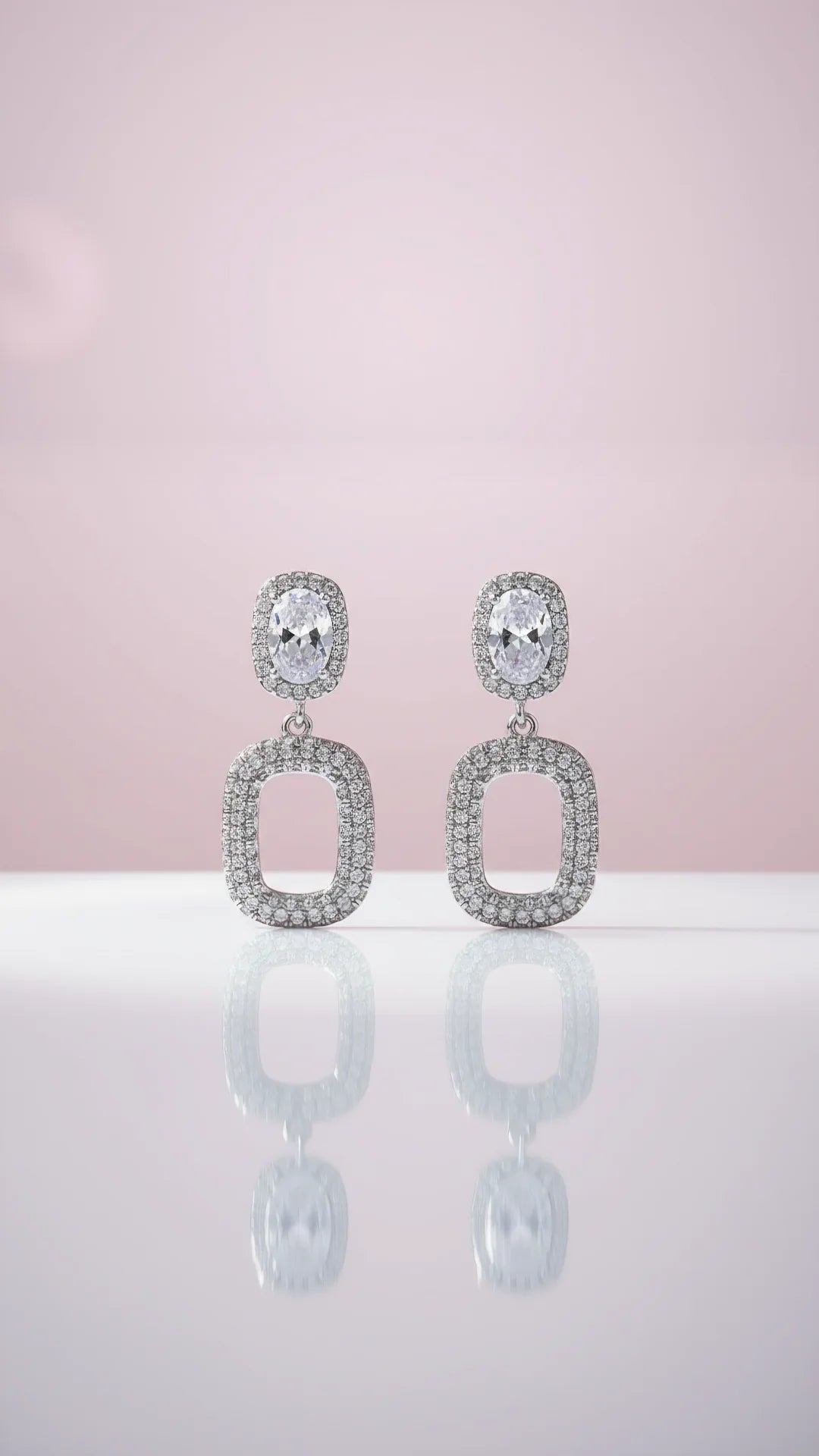 Square Drop & Dangle Crystal Earrings