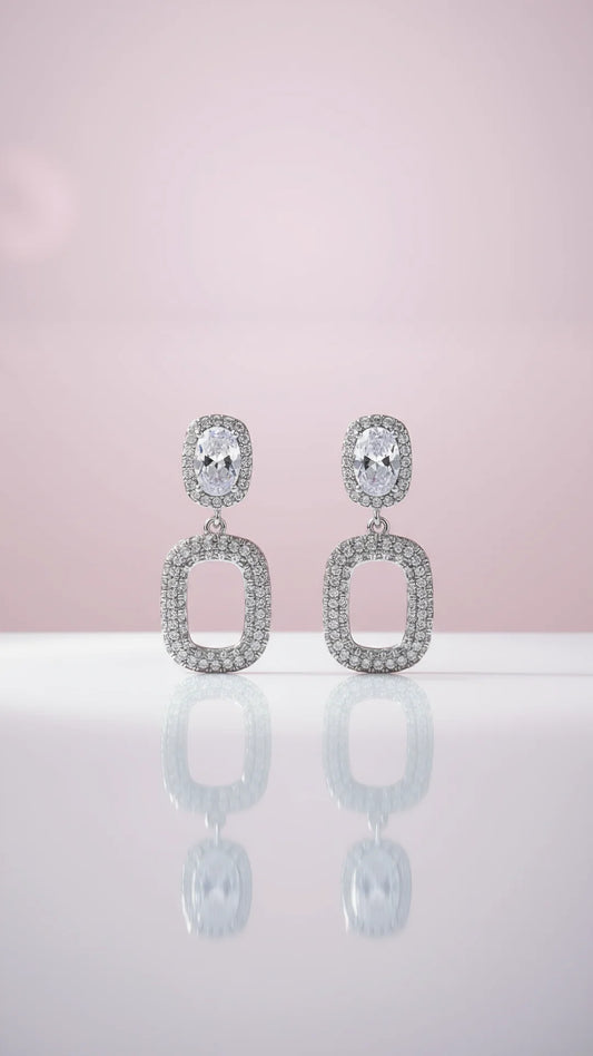 Square Drop & Dangle Crystal Earrings