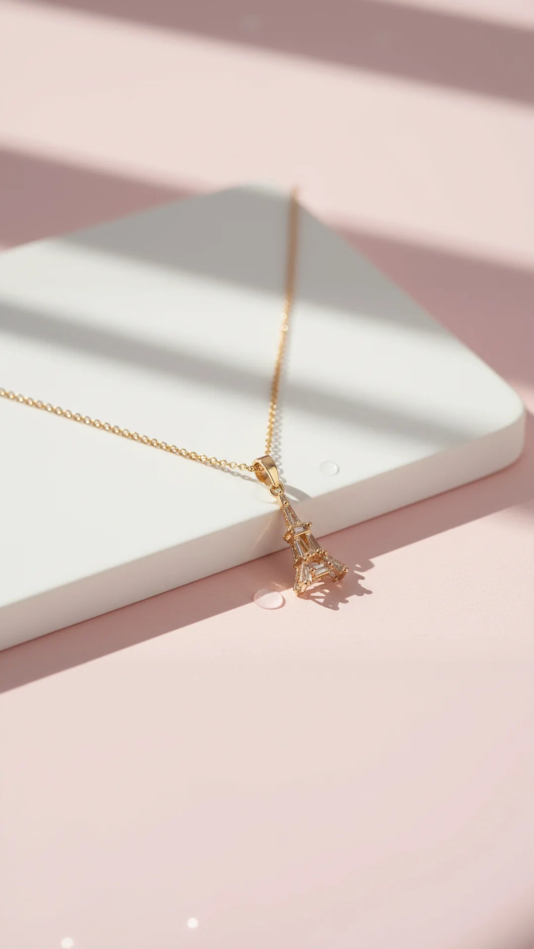 Eiffel Tower Parisian Crystal Pendant Necklace