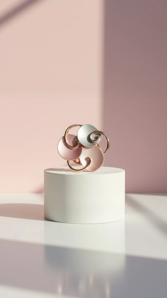 Abstract Magnetic Swirl Brooch