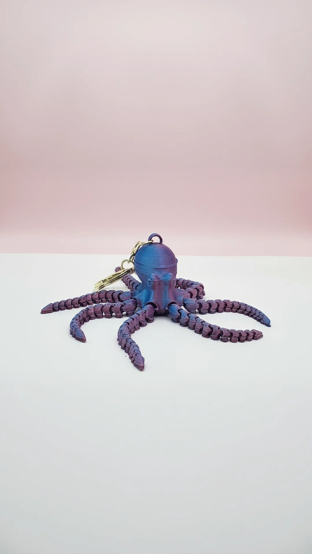 3D Printed Fantasy Octopus : Bioplastic Fidget Key Ring & Bag Charm