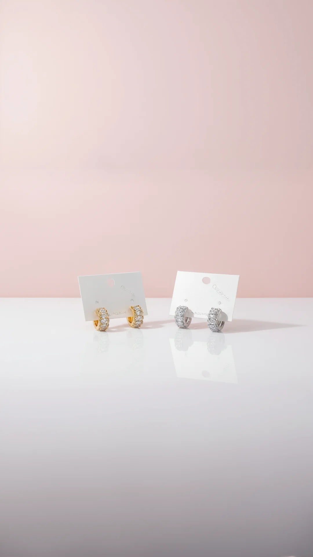 Oval Cut Crystal Huggie Earrings