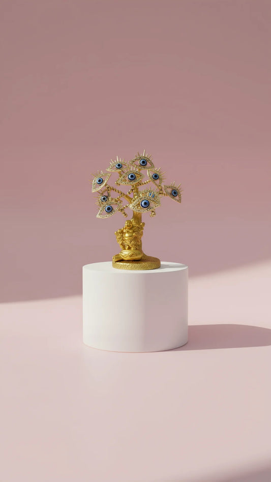 Gold Buddha Evil Eye Tree Gift Boxed