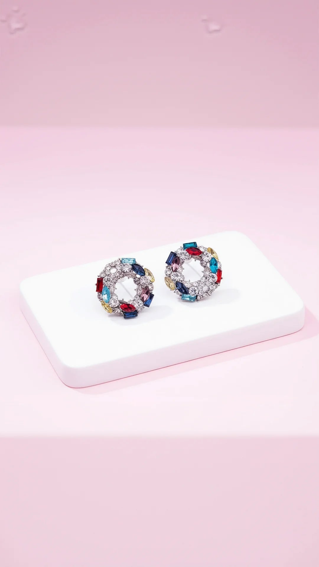 Twinkle Round Crystal Stud Earrings