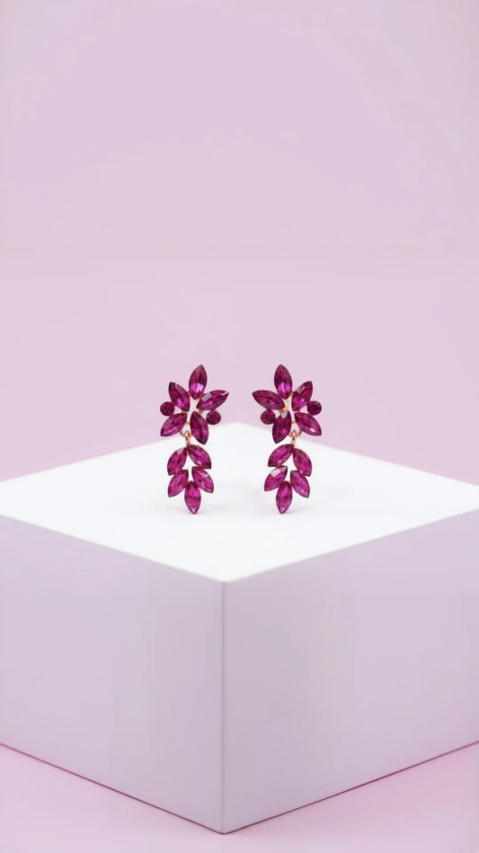 Flower Crystal Drop & Dangle Earrings