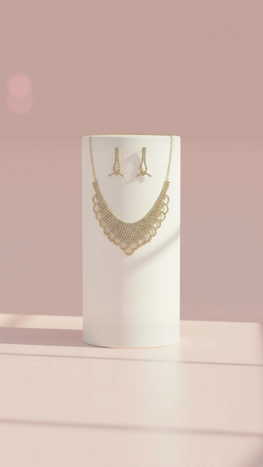 Crystal Collar Necklace & Earrings Set
