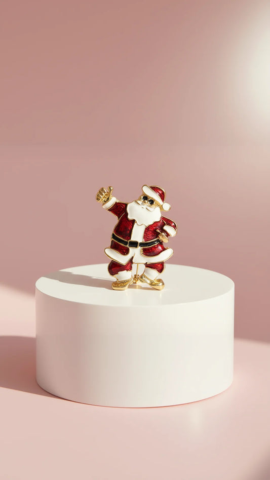 Dancing Santa Claus Festive Brooch