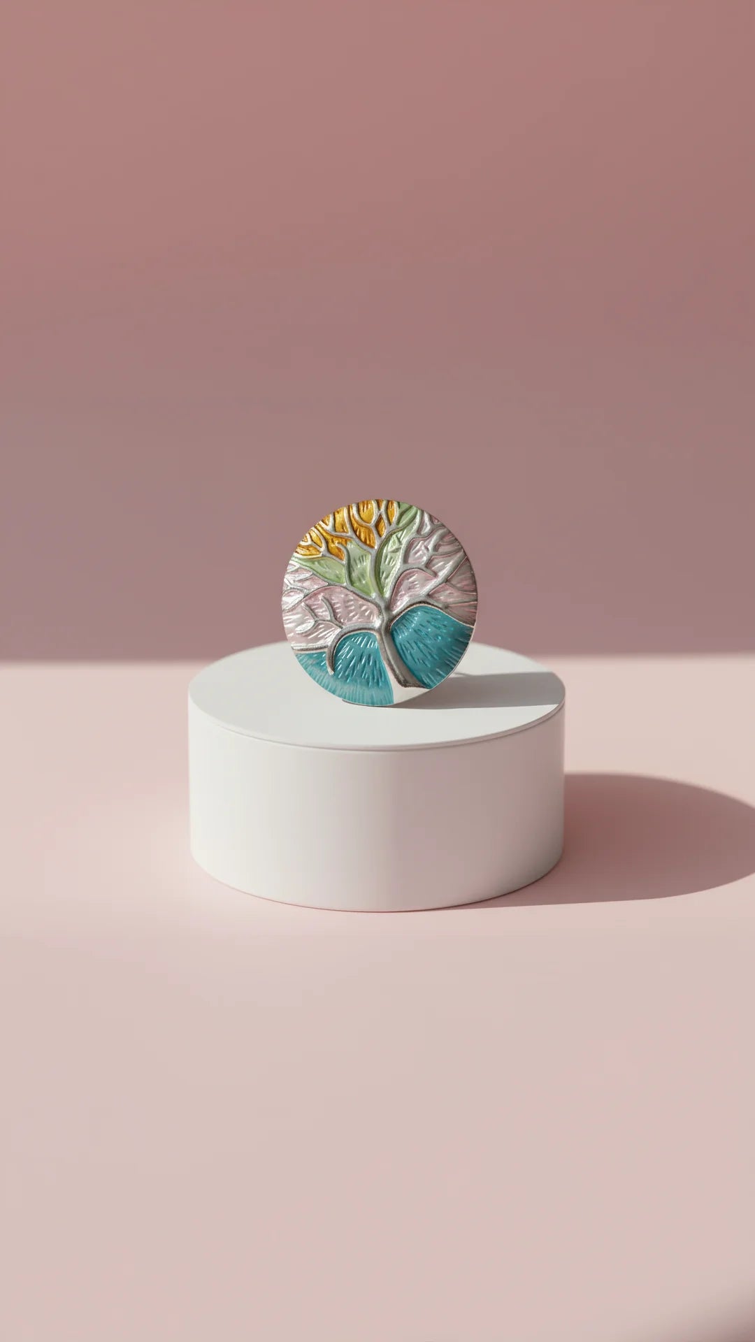 Tree Of Life Silver Stem Magnetic Brooch