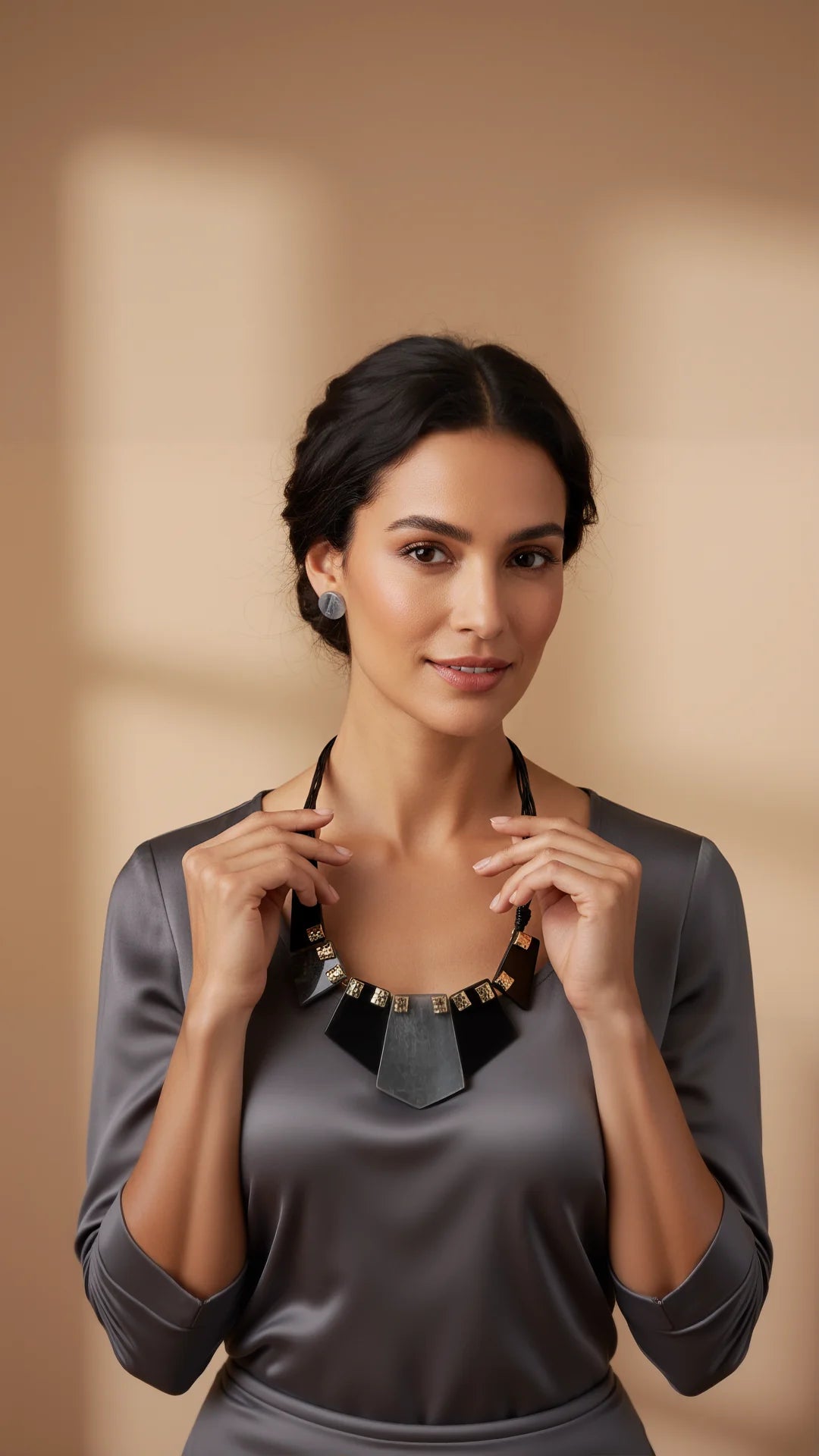 Lacquer Necklace & Earrings Set