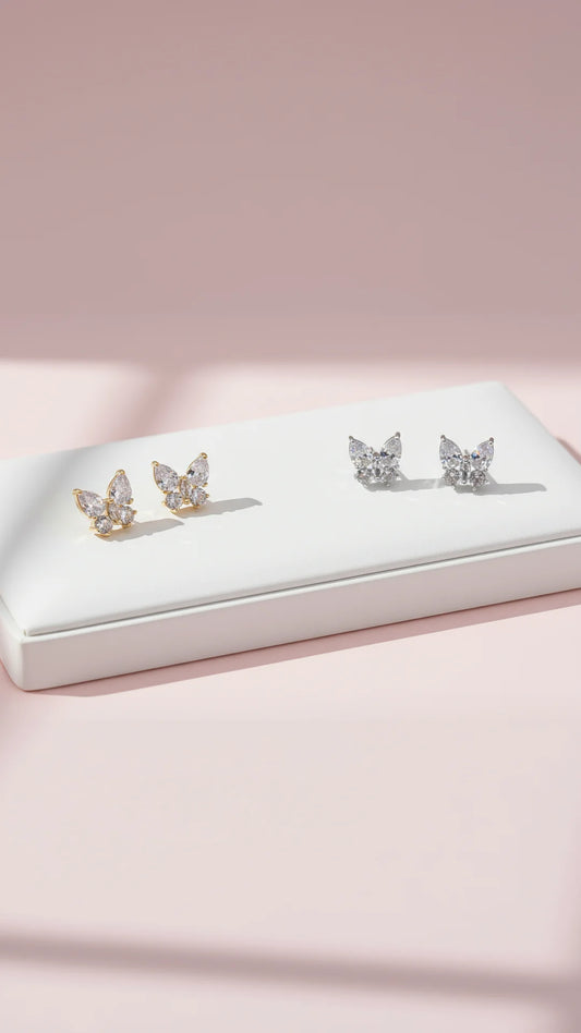Butterfly Crystal Stud Earrings