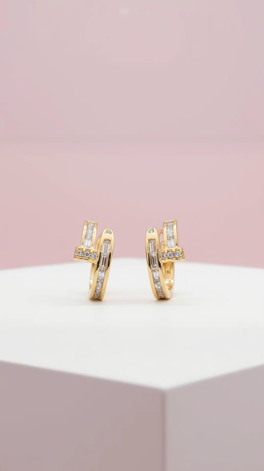 Crystal Nail Huggie Mini Earrings
