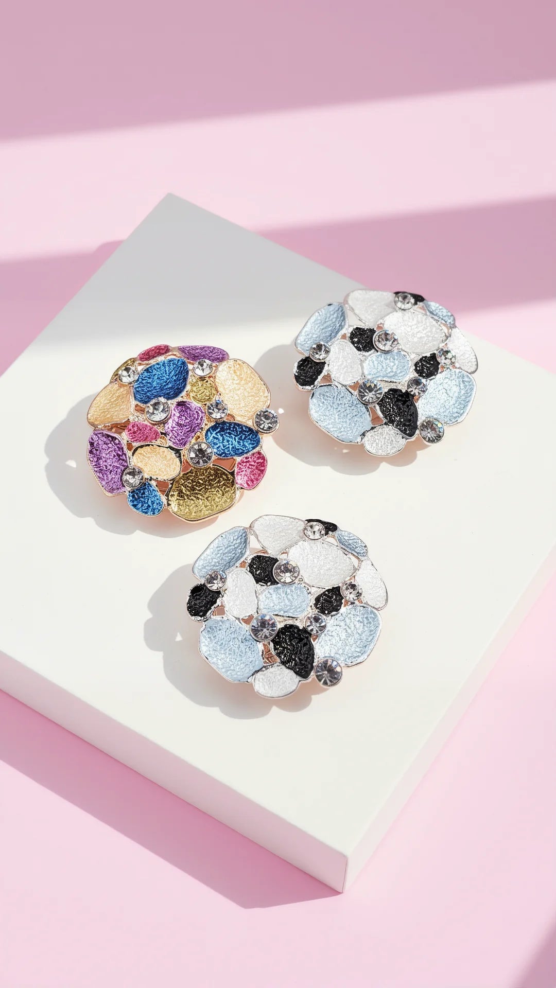 Abstract Magnetic Crystal Cluster Brooch