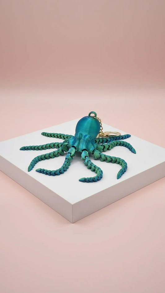 3D Printed Fantasy Octopus : Bioplastic Fidget Key Ring & Bag Charm