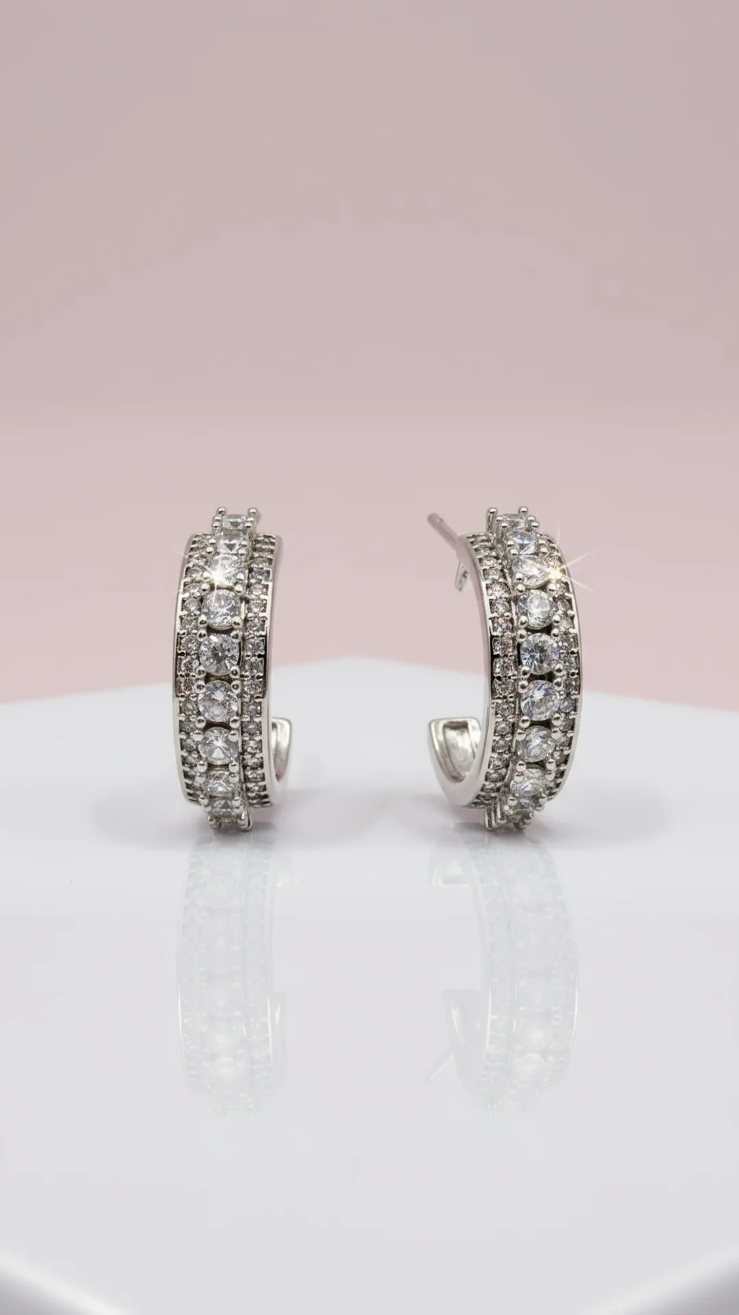 Micro Pavé Crystal Hoop Earrings