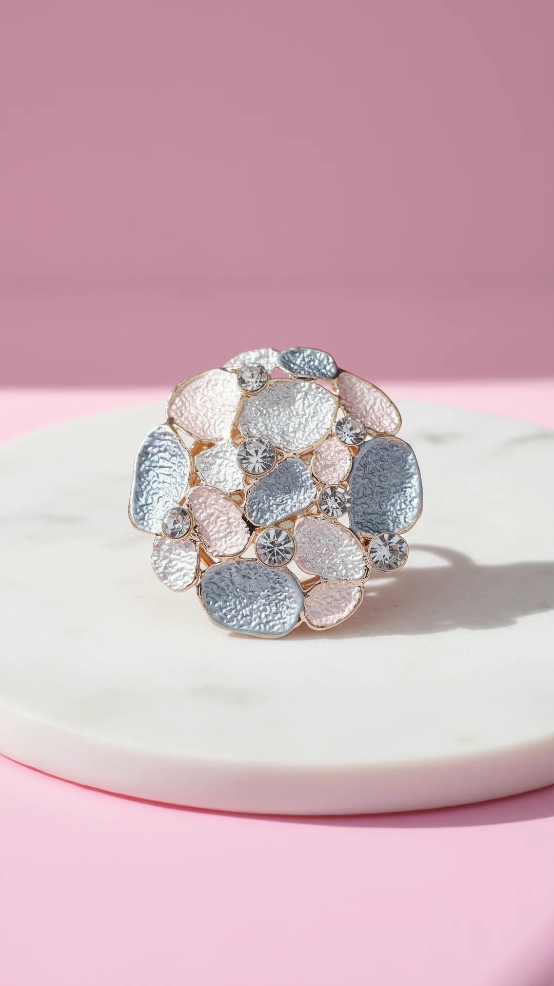 Abstract Magnetic Crystal Cluster Brooch