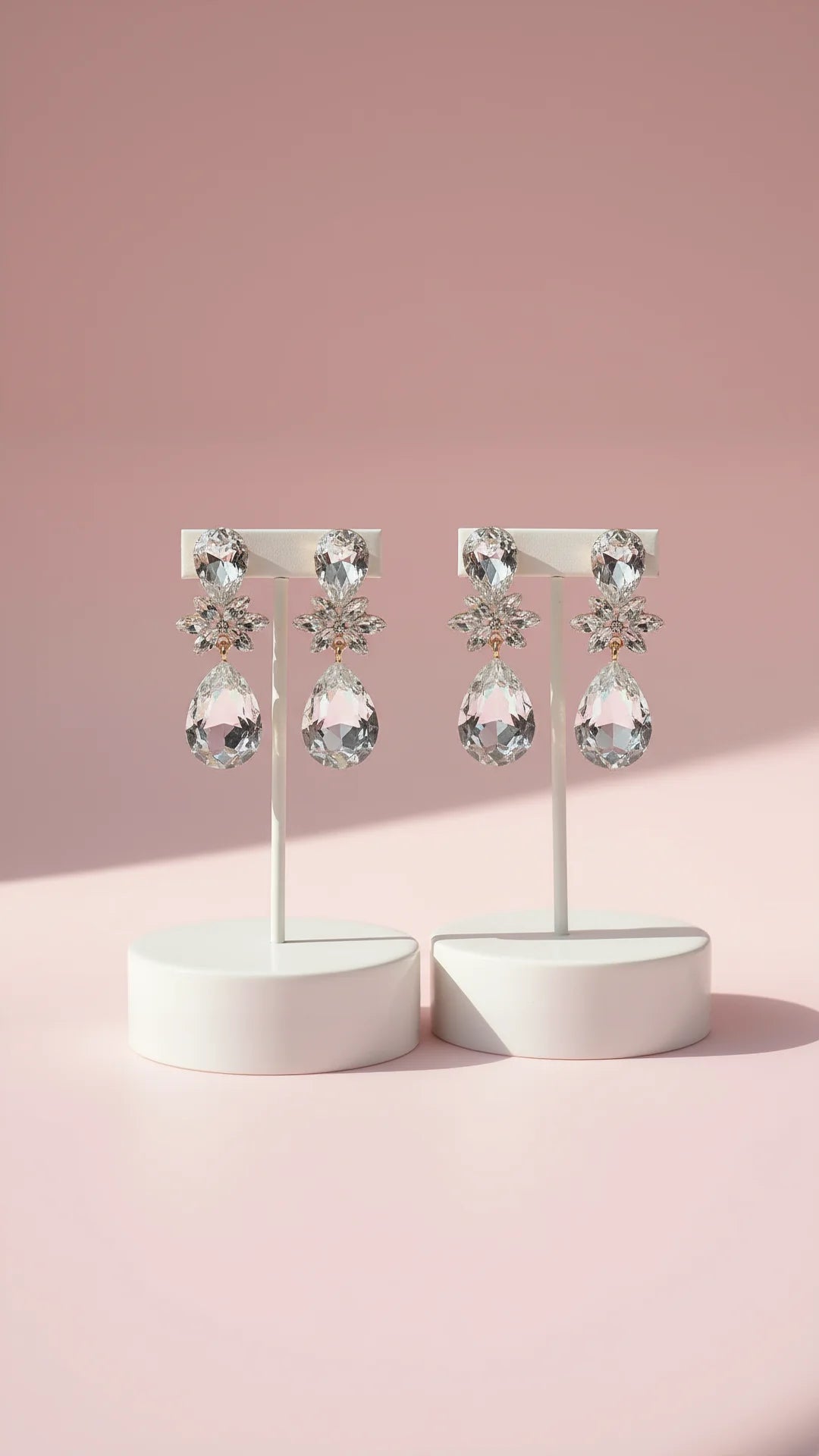 Mirror Teardrop Crystal Drop & Dangle Earrings