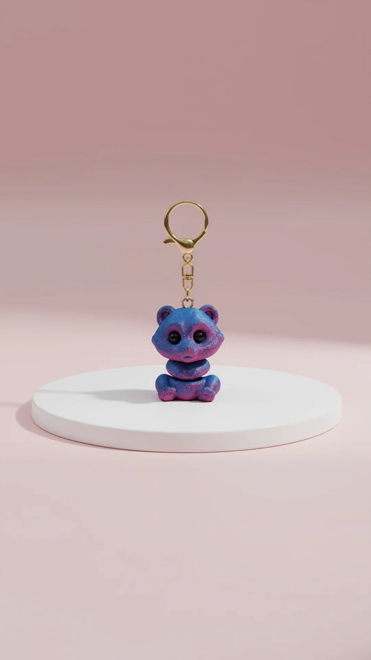 3D Printed Articulated Fantasy Racoon : Bioplastic Fidget Key Ring