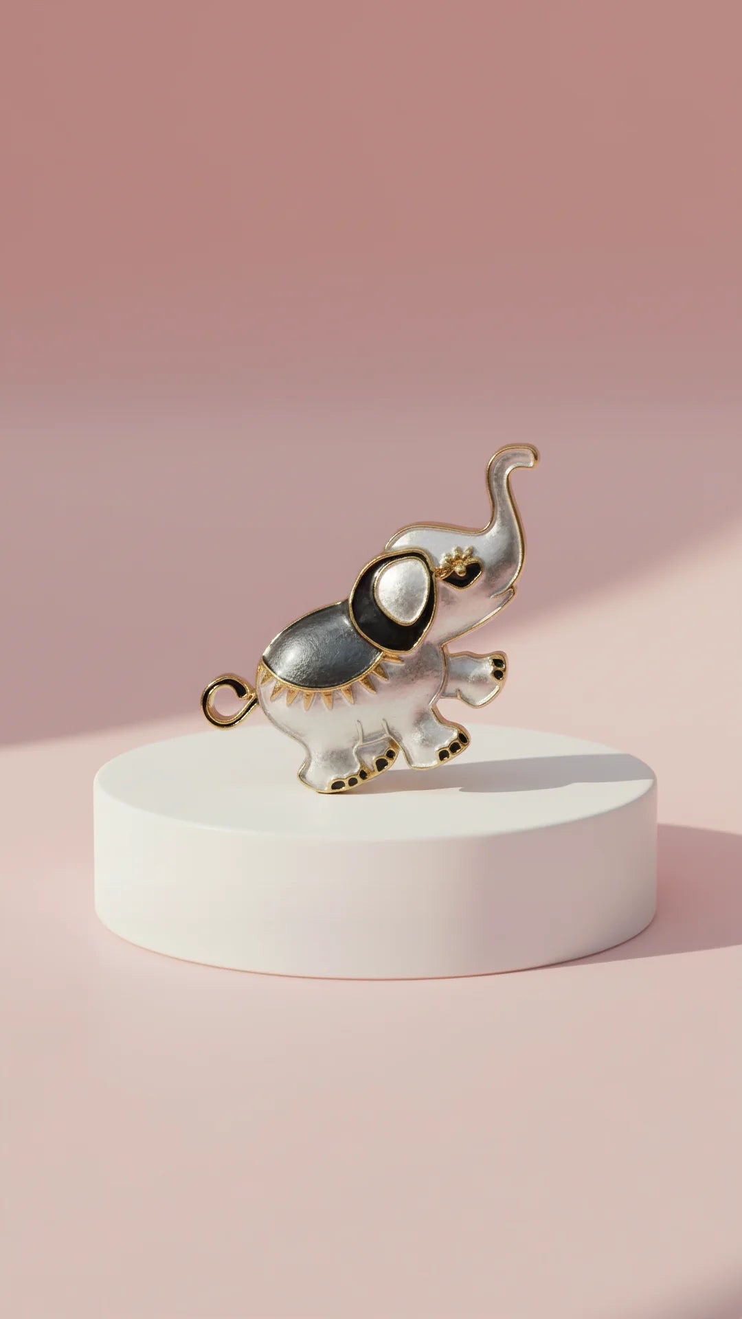 Elephant Charm Colorful Magnetic Brooch