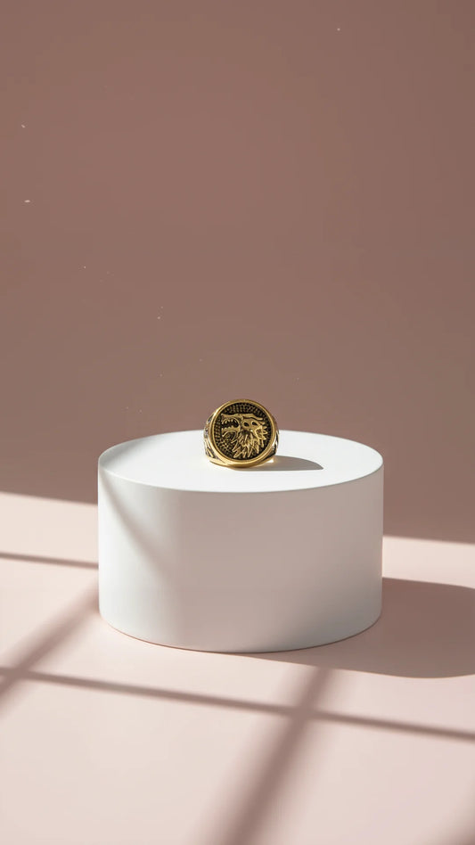 Game Of Thrones Stark Stainless Steel Wolf Men's Biker Ring